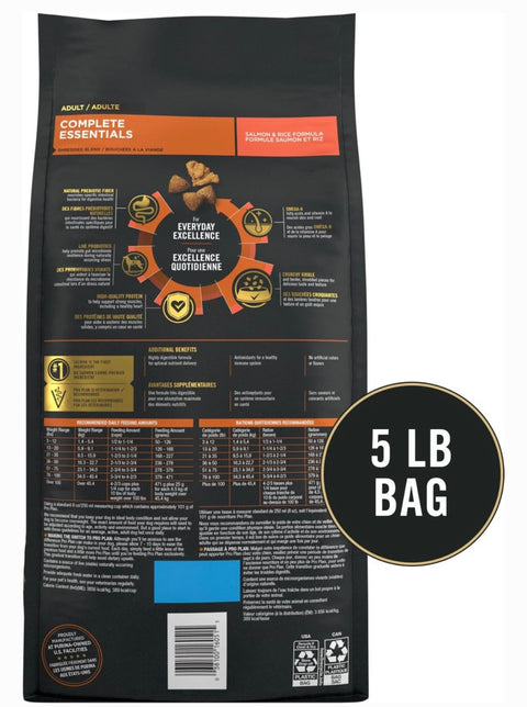 Purina Pro Plan Adult Shredded Blend Salmon & Rice Formula Dry Dog Food, 5-lb bag