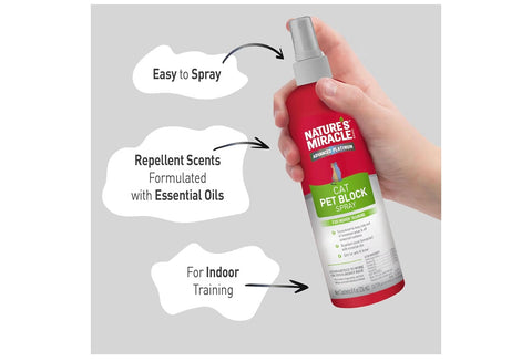 Nature's Miracle Advanced Platinum Cat Pet Block Repellent Spray, 8 Ounces, Indoor Training Aid for Cats