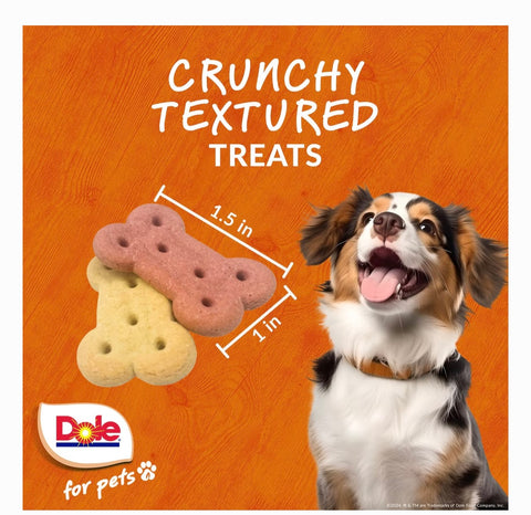 Dole Banana + Strawberry Crunchy Dog Treats, 7-oz bag