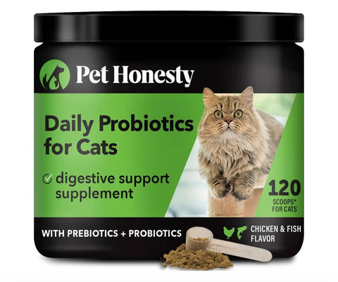 Digestive Probiotic Powder Supplement for Cats - Digestive Support + Gut Health, Probiotic for Cats, Cat Constipation Relief, Bowel Support, Immunity & Overall Health - 120 Scoops
