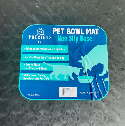 Pet bowl mat non slip base 23x16.5 black