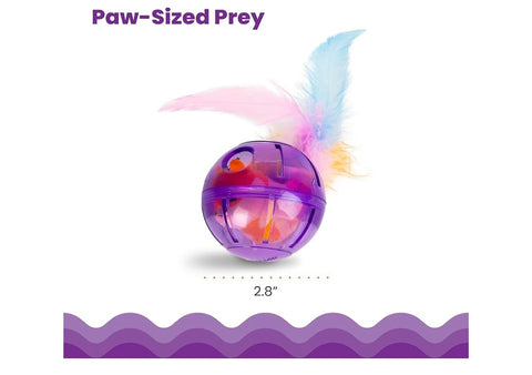Catstages Hamster Ball Interactive Treat-Dispensing Ball Puzzle Cat Toy with Removable Squeaking Plush Hamster, Purple