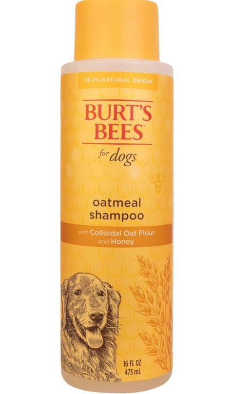 Burt's Bees for Pets Oatmeal Dog Shampoo - Soothing Shampoo for Dogs - Gentle Dog Shampoo for Sensitive Skin - Moisturizing Pet Care with Colloidal Oat Flour & Honey - Fragrance Free, 16 Oz