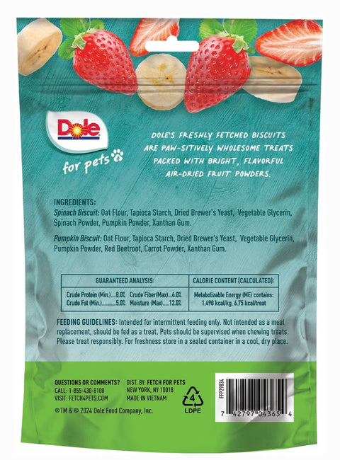 Dole Banana + Strawberry Crunchy Dog Treats, 7-oz bag