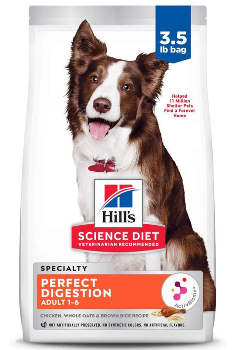 Hill's Science Diet Adult Perfect Digestion Chicken, Brown Rice, & Whole Oats Recipe Dry Dog Food 3.5 lbs