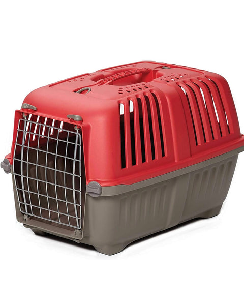 MidWest Homes for Pets Pet Carrier: Hard-Sided Dog Carrier, Cat Carrier, Small Animal Carrier in Red| Inside Dims 20.70L x 13.22W x 14.09H & Suitable for Tiny Dog Breeds