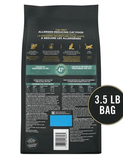 Purina Pro Plan Allergen Reducing, High Protein Cat Food, LIVECLEAR Chicken and Rice Formula 3.5 lbs