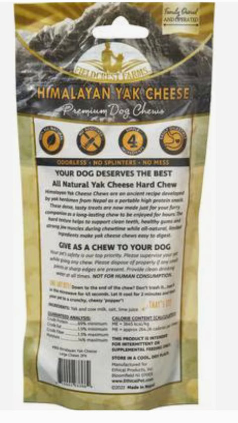 Fieldcrest Farms Himalayan Yak Cheese Large Dog Chews, 5-inch, 2 count