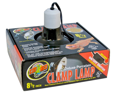 Porcelain Clamp Lamp (Blk UL Listed) 8.5