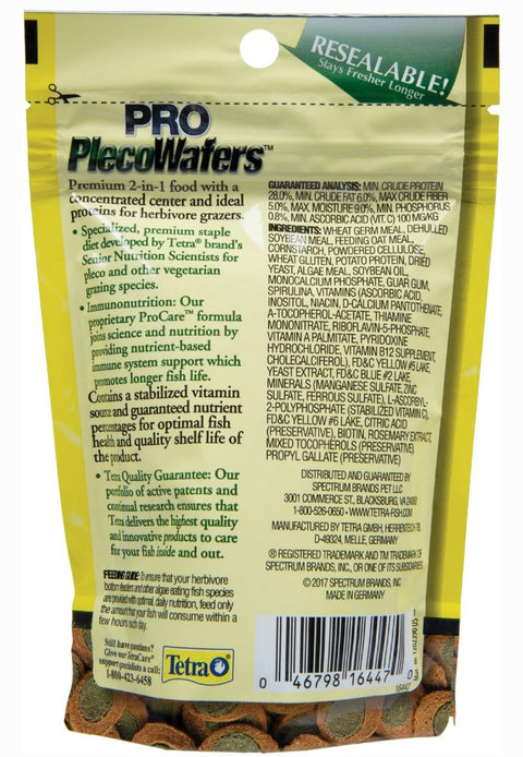 Tetra PRO PlecoWafers Complete Diet for Algae Eaters Fish Food, 2.12-oz bag
