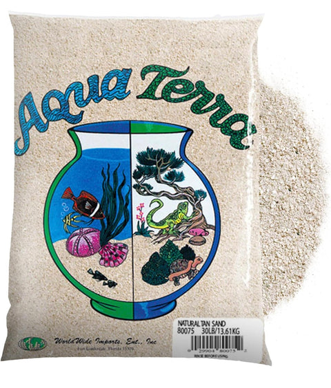 Aqua Terra Aquarium Natural Tan Sand, 5 lbs - Optimal pH Balance, Enhanced Water Clarity, Natural Aesthetic Appeal, Easy Maintenance, Eco-Friendly Health