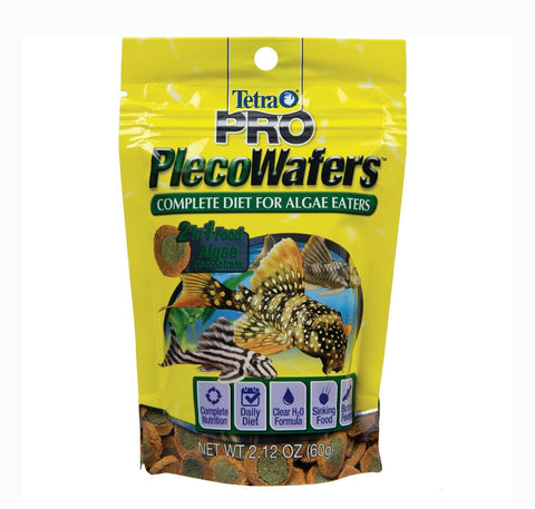 Tetra PRO PlecoWafers Complete Diet for Algae Eaters Fish Food, 2.12-oz bag