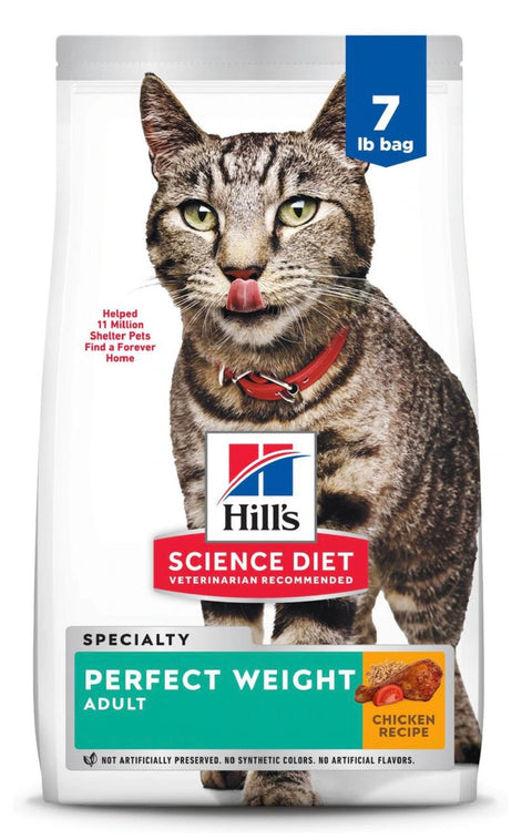 Hill's Science Diet Adult Perfect Weight Chicken Recipe Dry Cat Food 7 lbs