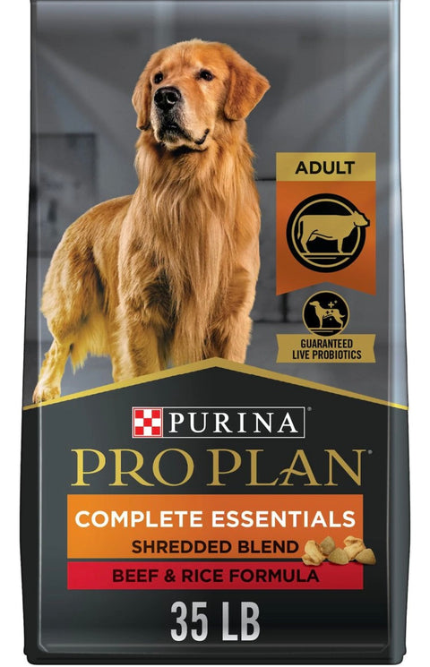 Purina Pro Plan Adult Shredded Blend Beef & Rice Formula Dry Dog Food 35 lbs