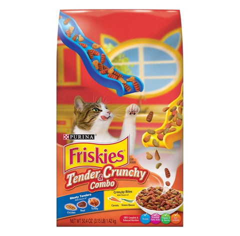 Purina Friskies Tender & Crunchy Combo Adult Dry Cat Food - 3.15 lb. Bag