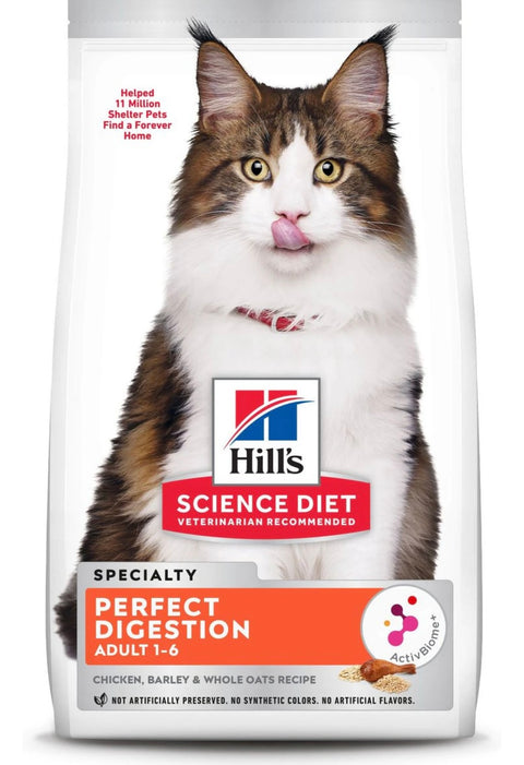 Hill's Science Diet Adult Perfect Digestion Chicken, Barley, & Whole Oats Recipe Dry Cat Food 6 lbs