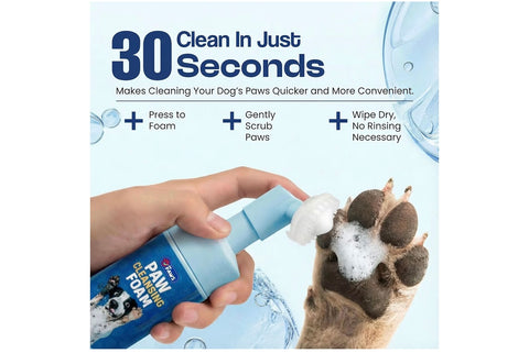 Foaming Dog Paw Cleaner, Non-Toxic, pH-Balanced, Lick-Safe Paw Cleaner for Dogs, Effective Animal Washer and Feet Cleaner, Wipes for Paws and Butt, Built in Soft-Tip Head - 150ml