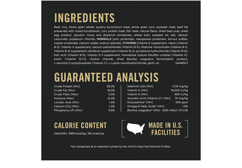 Purina Pro Plan Complete Essentials Shredded Blend Beef and Rice Dog Food Dry Formula with Probiotics for Dogs - 15 lb. Bag