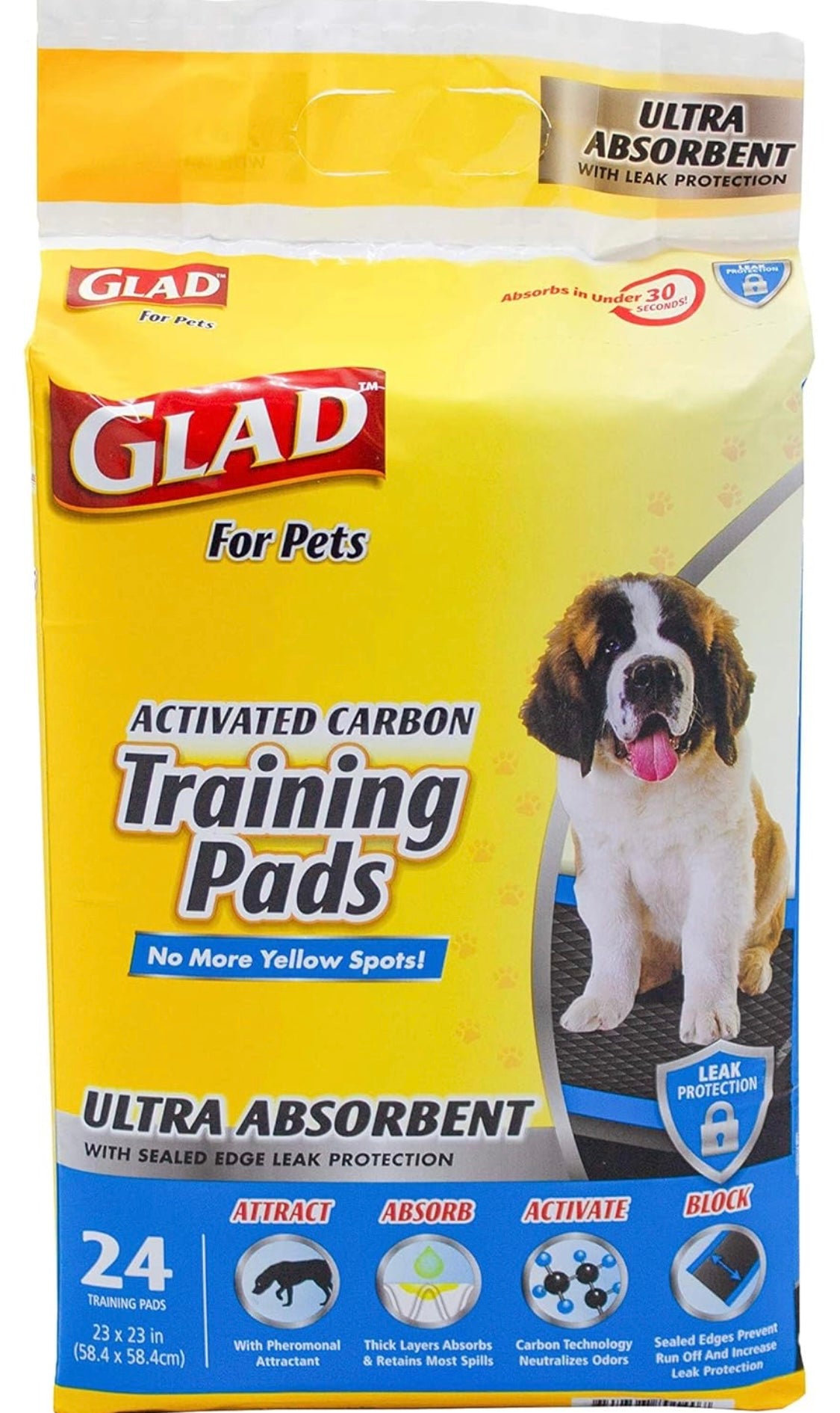 Glad for Pets Heavy Duty Ultra Absorbent Activated Charcoal Puppy Pads Valston s Pet Supplies