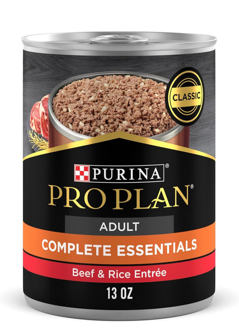 Purina Pro Plan High Protein Dog Food Wet Pate, Beef and Rice Entree 13 oz. Can