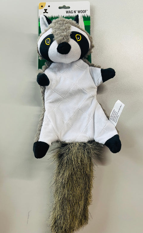 wag and woof dog toy raccoon