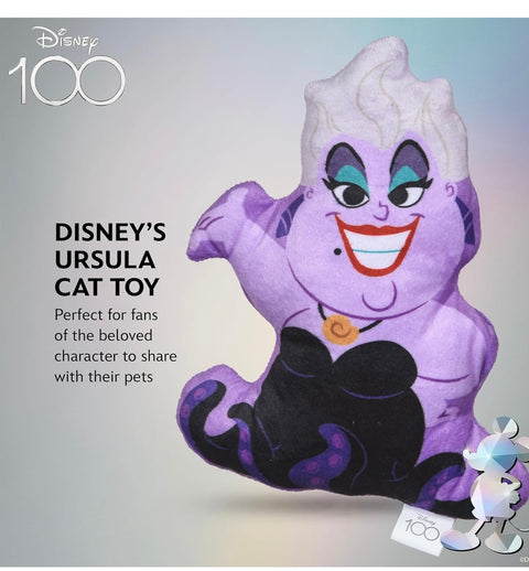 Ursula Cat Kicker Toy with Catnip, 8in | Disney Cat Toys | Fun Cat Kicker Style Plush Toy with Catnip and Crinkle for Cats Inspired by Disney The Little Mermaid