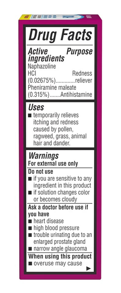Allergy Eye Drops by Bausch & Lomb, for Itch & Redness Relief, 15 mL