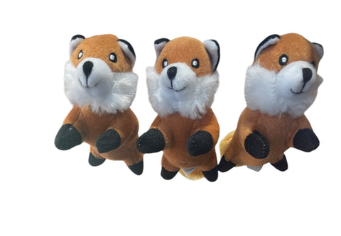 zippy paws mini 3 pack fox squeaker plush dog toy