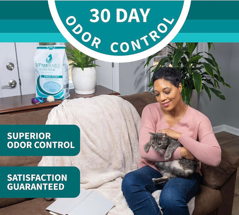 Litter Pearls Micro Fresh Scented Non-Clumping Crystal Cat Litter with Odorbond, 7 lb