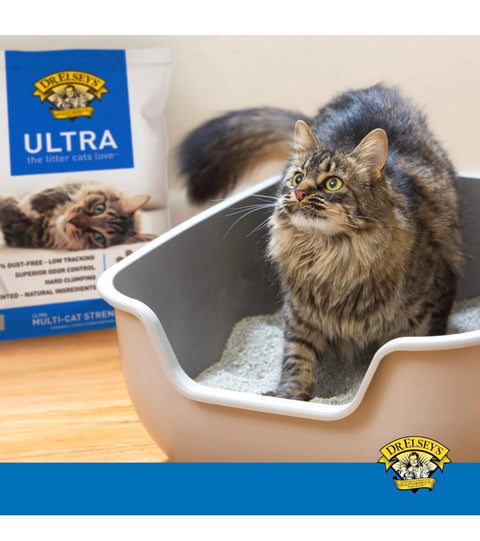 Dr. Elsey's Premium Clumping Cat Litter - Ultra - 99.9% Dust-Free, Low Tracking, Hard Clumping, Superior Odor Control, Unscented & Natural Ingredients 18 lbs