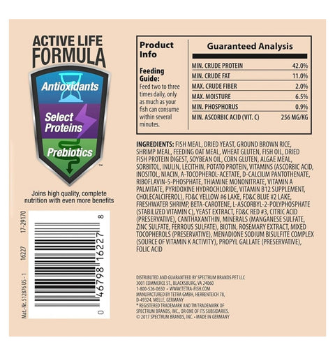 Tetra Goldfish Flakes, Nutritionally Balanced Diet for Aquarium Fish, Vitamin C Enriched Flakes, 3.53 oz