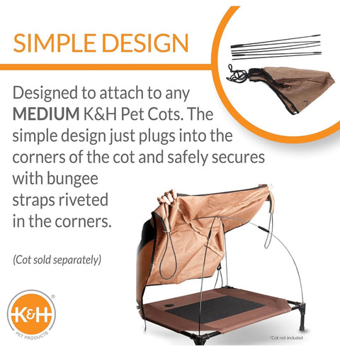 K&H Pet Products Pet Cot Canopy - Tan, Medium 25 X 32 Inches