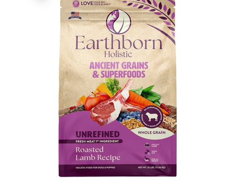 Earthborn Holistic Unrefined Roasted Lamb Recipe with Ancient Grains & Superfoods Dry Dog Food (4 Pounds)