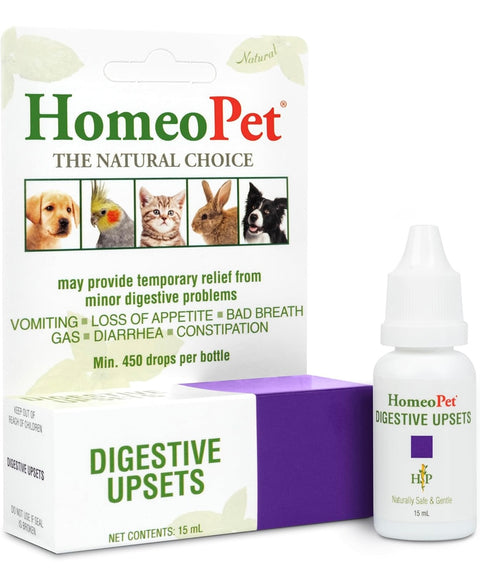 HomeoPet Digestive Upsets, Natural Pet Digestive Support, Digestive Supplement for Dogs, Cats, and Small Pets, 15 Milliliters