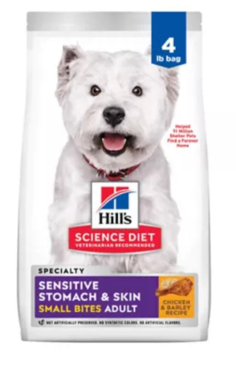 Hill's® Science Diet® Sensitive Stomach & Skin Small Bites Adult Dog Dry Food - Chicken & Barley 4 lbs