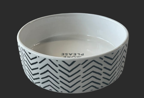 dog bowl white / black dishwasher safe micro wave safe 6x6