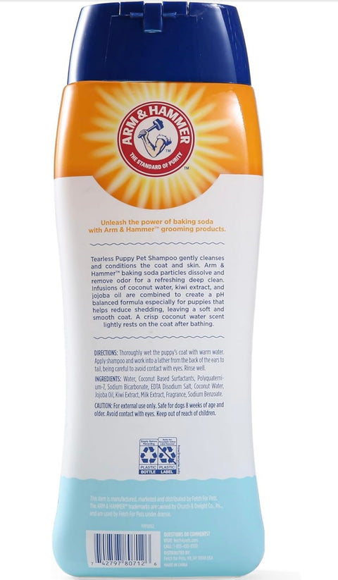 Arm & Hammer for Pets Tearless Puppy Shampoo | Gentle & Effective Tearless Shampoo for Puppies & All Dogs | Coconut Water Scent Your Dog Will Love, 20 Ounces