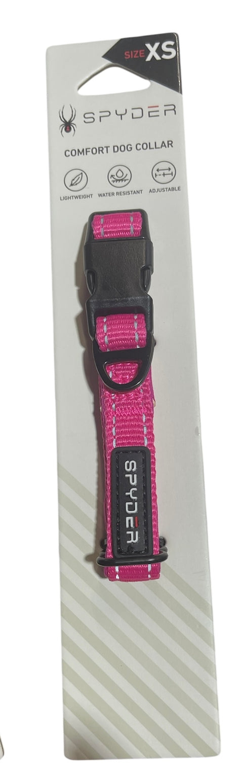 spyder comfort dog collar hot pink