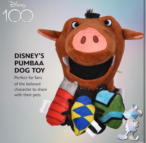 Pumbaa Burrow Dog Toy with Mini Removable Plushes 9in | Disney Dog Toys | Plush Toy for Dogs Inspired by Pumbaa from The Lion King with Crinkle