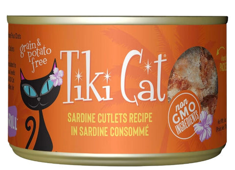 Tiki Cat Grill Wet Cat Food, Sardine Cutlets, 6 oz. C