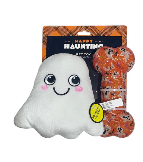 happy haunting pet toy pack of 2 squeaker