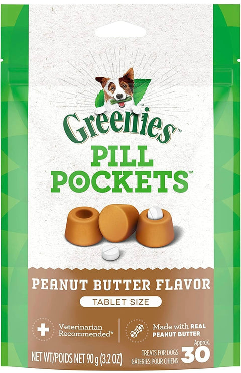 GREENIES Peanut Butter Flavored Tablet Pill Pockets, 30 Count