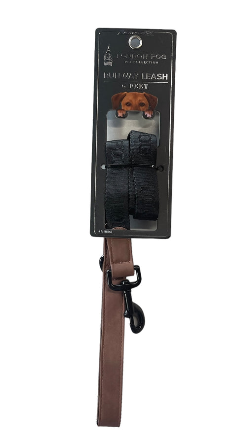 london fog runway leash 6 feet brown and black