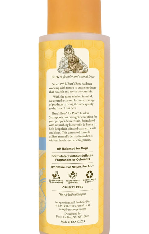 Burt's Bees for Pets Naturally Derived Tearless Puppy Shampoo with Buttermilk - Shampoo for Dogs and Puppies - Puppy Shampoo Gentle on Skin and Fur - Cruelty Free, Made in USA, 16 Ounces