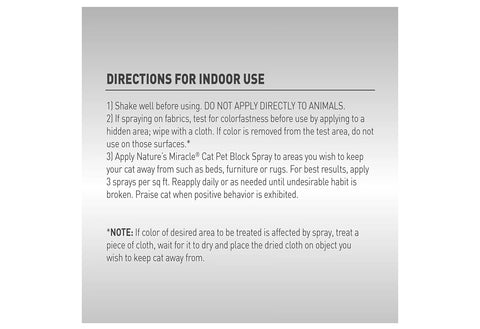 Nature's Miracle Advanced Platinum Cat Pet Block Repellent Spray, 8 Ounces, Indoor Training Aid for Cats