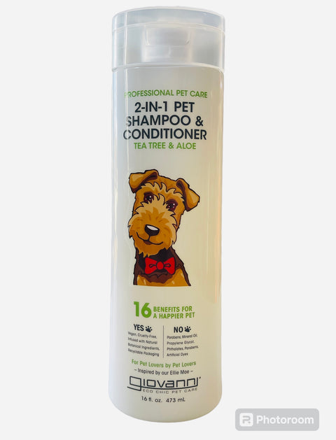 giovanni professional pet care 2 in one shampoo and conditioner tea tree and aloe 16flo oz