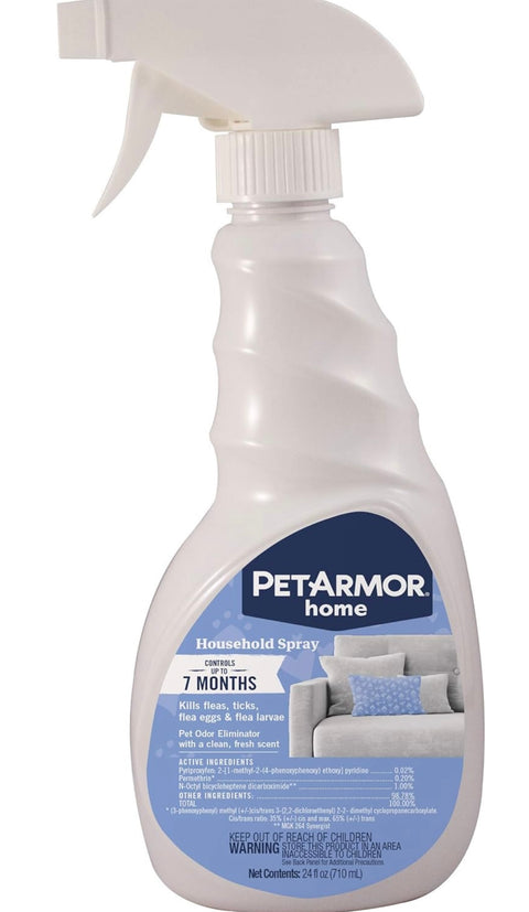 PETARMOR Home Household Spray for Fleas and Ticks, Flea Treatment for Home, Prevents Flea and Tick Re-Infestations for Cats and Dogs, Treats Carpet, Furniture, and More, 24 Ounce