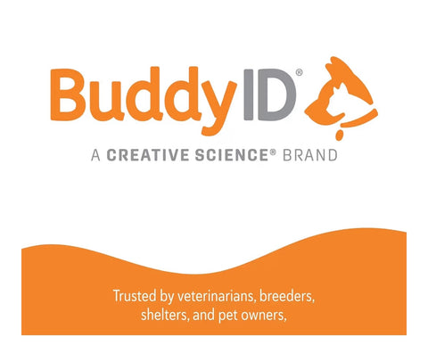 BuddyID BuddyBadge Silicone Pet Collar Tag with QR Code, Waterproof and Jingle-Free, Glow-in-the-Dark, Includes Lifetime Registration and Customizable Digital Profile, 1 ct