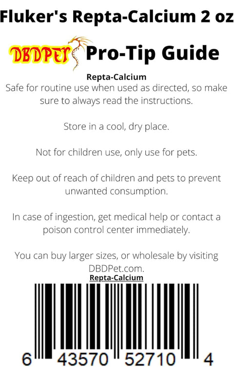 DBDPet Fluker's Repta Calcium with Vitamin D3 Reptile Supplement 2oz