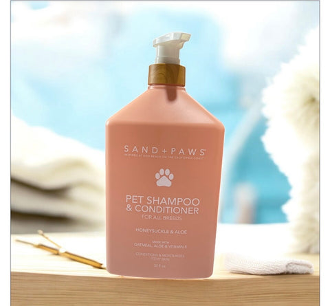 sand and paws shampoo and conditioner honeysuckle and aloe 32 fl